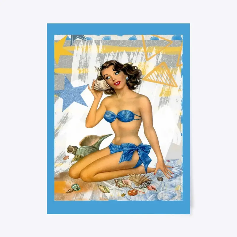 Beautiful Tropical Girl Retro Poster 