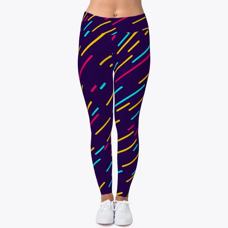 Angled Colored Lines | Leggings